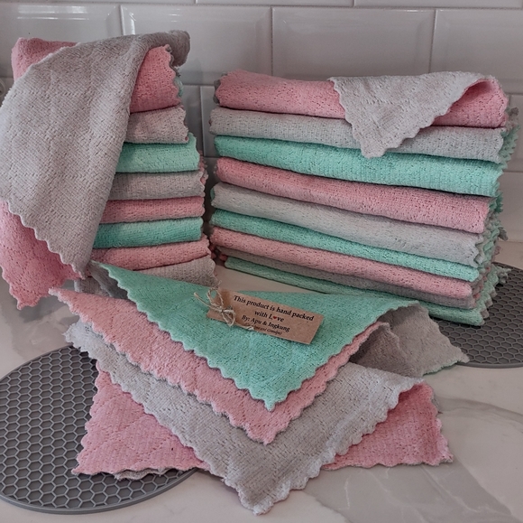 ULTRA Absorbent Dish Cloth SET with FREE Jar Gripper - Picture 3 of 9